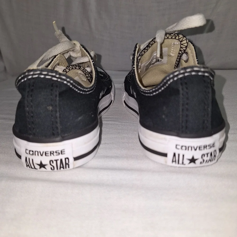Black Canvas Low Top Converse All Star Shoes Boy Girl Youth Chuck Taylor US 2.5